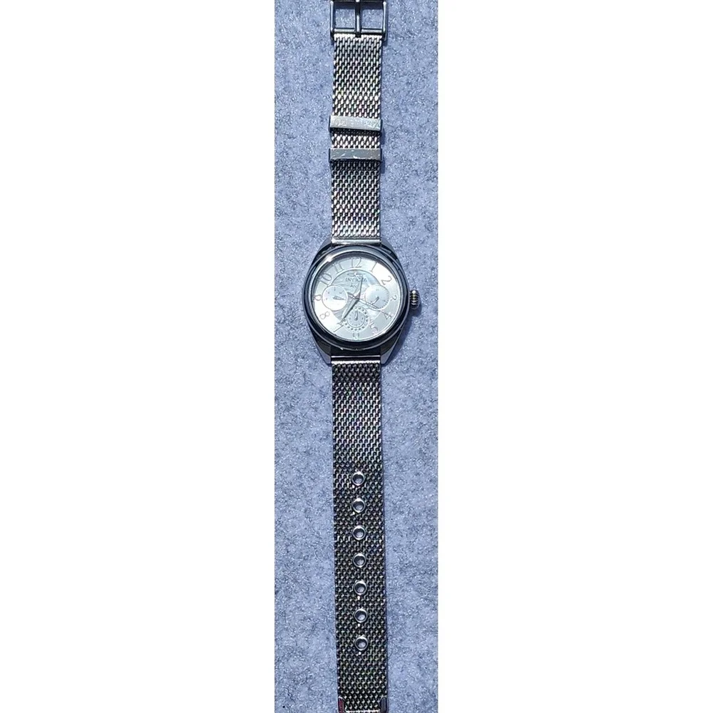 Invicta Angel Mens Watch Mother of Pearl Dial Silver Mesh Stainless Steel READ
